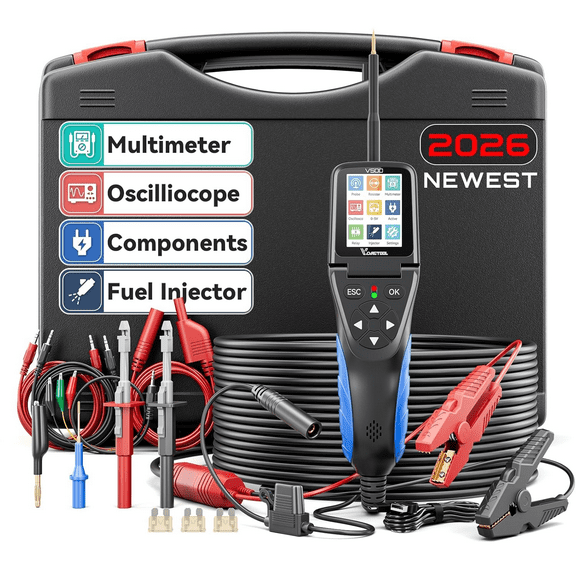 VDIAGTOOL V500 Automotive Power Probe Circuit Tester, 9–30V Multimeter Oscilloscope Relay Injector Tester for Car Truck Trailer Boat