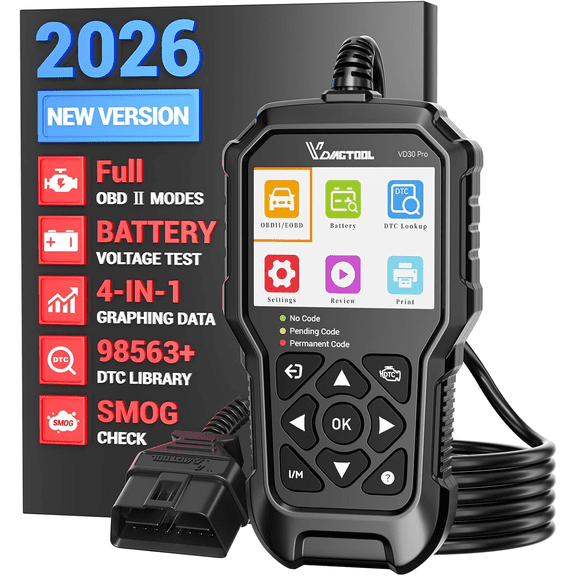 VDIAGTOOL VD30 Pro OBD2 Scanner Diagnostic Tool for Cars Trucks Check Engine Code Reader with I/M Readiness & Reset