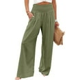 thumbnail image 1 of VDJ Palazzo Lounge Pants for Women Casual Comfy High Waist Flowy Green Dressy Pants Trousers with Pockets Size XL, 1 of 9