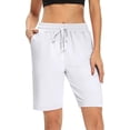 thumbnail image 1 of VDJ Sweat Shorts with Pockets for Women 9" Athletic Sports Bermuda French Terry Knee Lounge Shorts Size L, 1 of 9