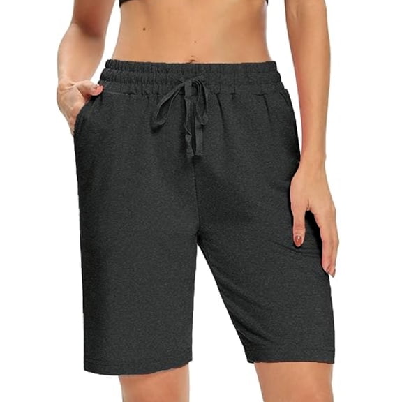 VDJ Sweat Shorts with Pockets for Women 9" Athletic Sports Bermuda French Terry Knee Lounge Shorts Size S
