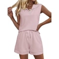 thumbnail image 1 of VDJ Women 2 Piece Short Sets Zip Up Collared Tank Tops Drawstring Shorts Sleeveless Outfits with Pockets Pink Sweatsuits Sizs XL, 1 of 12