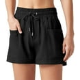 thumbnail image 1 of VDJ Women Casual Summer Shorts Elastic Waisted Drawstring Comfy Pull On Lightweight Black Shorts with Pockets Size M, 1 of 11