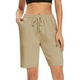 thumbnail image 1 of VDJ Women Shorts Comfort Soft Athletic Shorts Loose Lightweight Bermuda Khaki Knee Shorts with Pockets Size XL, 1 of 9