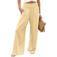 thumbnail image 1 of VDJ Women's Casual Wide Leg Pants Summer Boho High Waisted Beach Palazzo Trousers Flowy Lounge Pant Size XL, 1 of 9