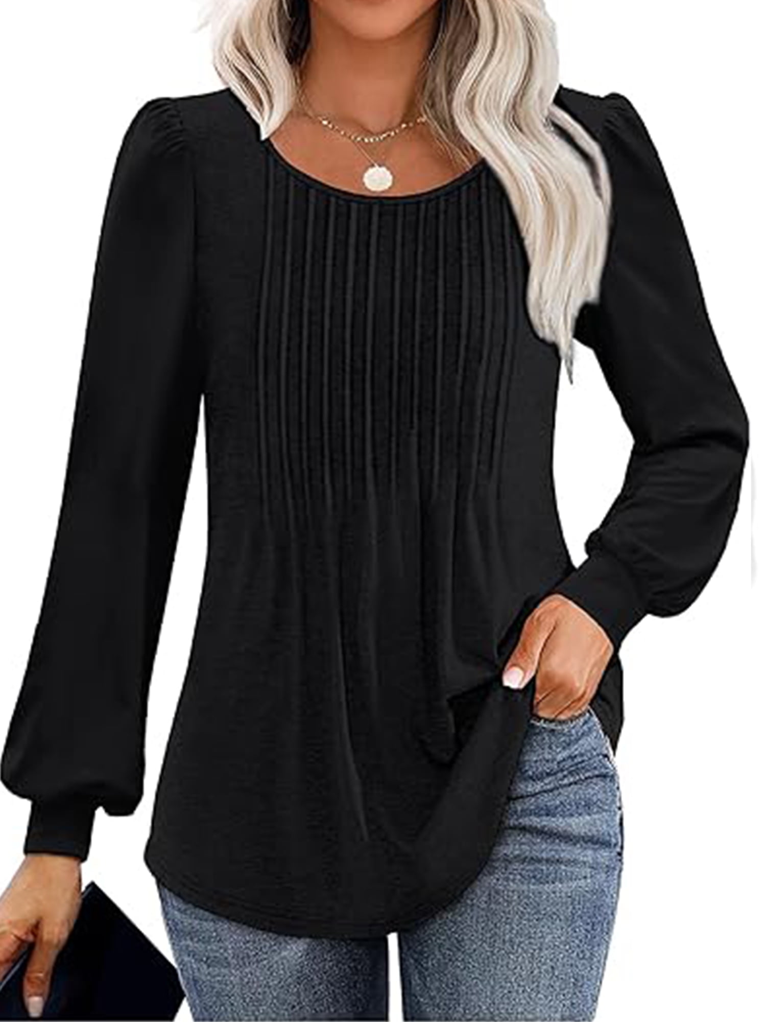 Yincro Women's Long Sleeve Tunic Sweater - Lightweight Casual Crewneck Top For Fall