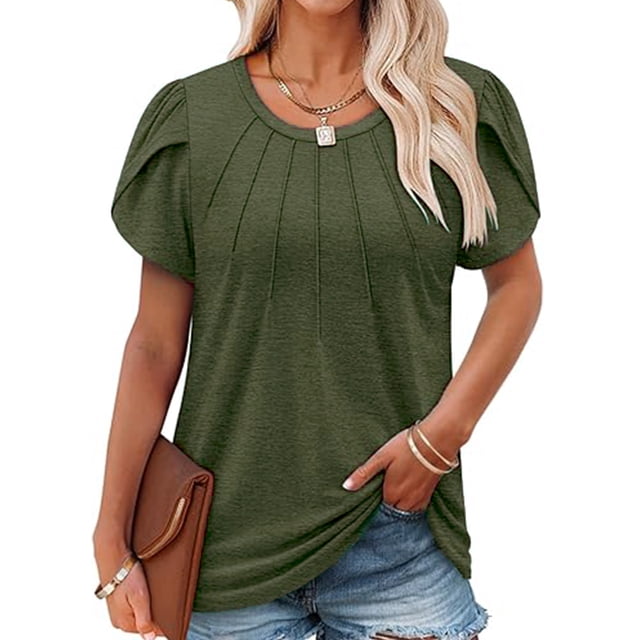 VDJ Women Short Sleeve T Shirts Top Casual Loose Crewneck Short Sleeve ...