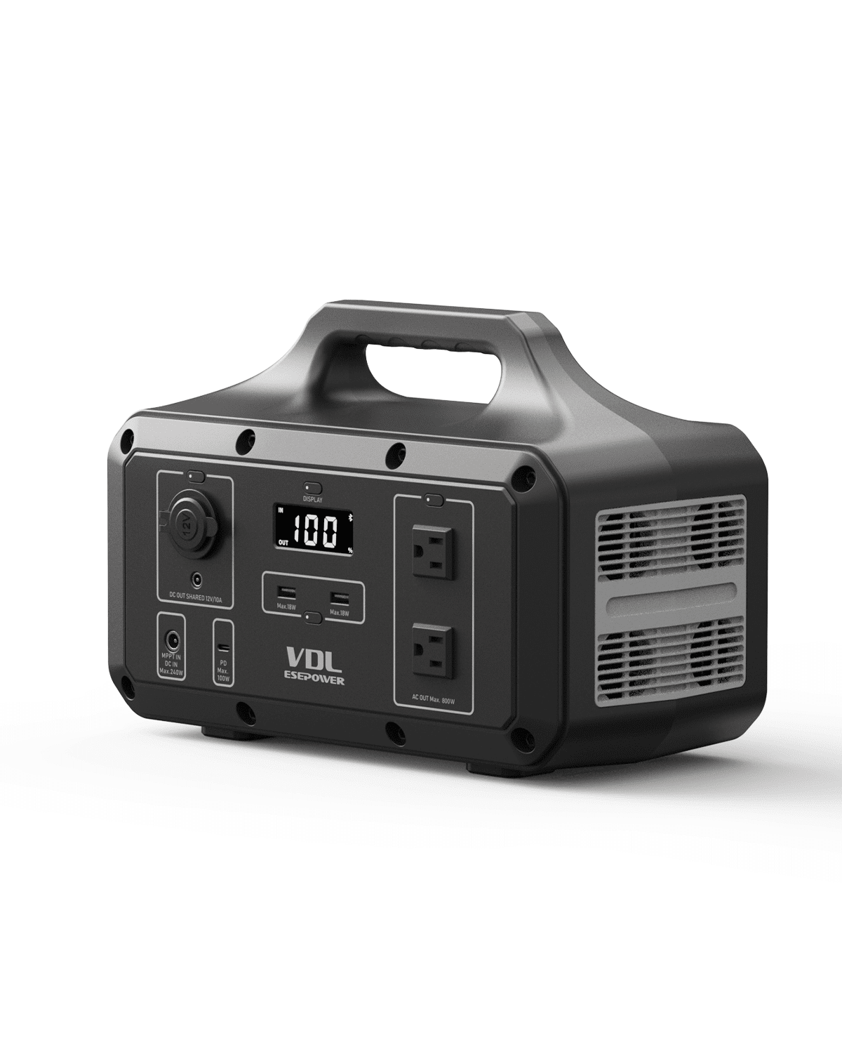 VDL Portable Power Station 800W(Peak 1600W)/510Wh Capacity Solar  Generator,AC Outlet USB-C PD for Home RV Emergency