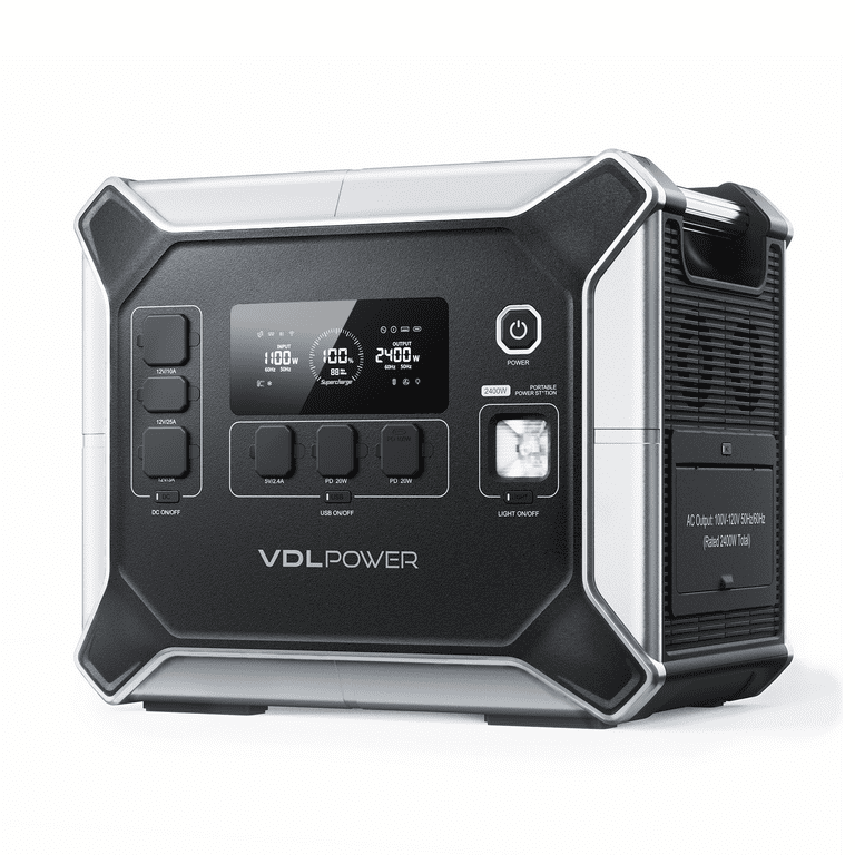 VDL HS2400 Power Station, 2048Wh LiFePO4 Battery, 2400W Solar