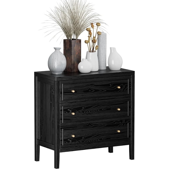 ANHDAH 3 Drawer Dresser for Bedroom,Thickened Wooden Chests of Drawers, Organizer Cabinet Nightstand for Living Room, Hallway