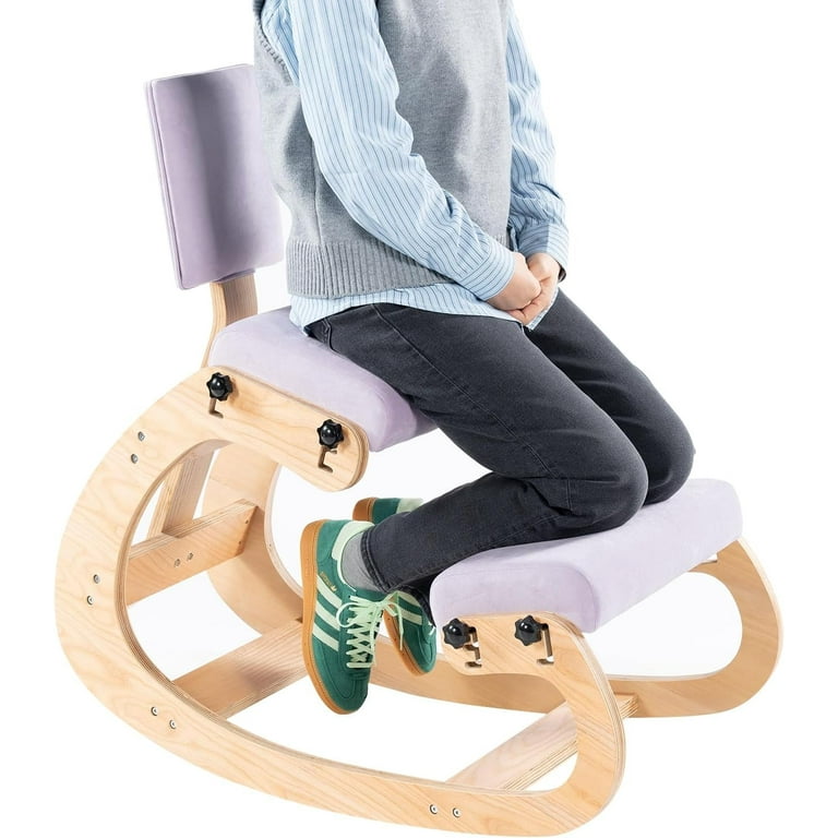 ANHDAH Kneeling Chair with Back Support, Wooden Kneeling Chair