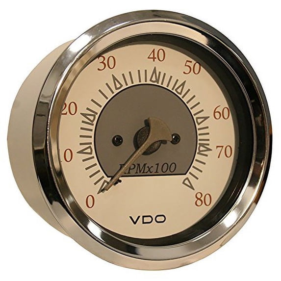 VDO Allentare White/Grey 8000RPM 3-3/8" (85mm) Outboard Tachometer - 12V
