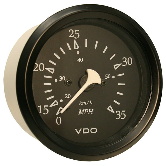 VDO Cockpit Marine 85mm (3-3/8") 35 MPH Pitot Speedometer - Black Dial/Bezel | Bundle of 2