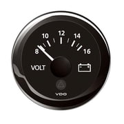 VDO Marine 2.06 in. ViewLine Bezel Model Voltmeter - 8 to 16V - Black