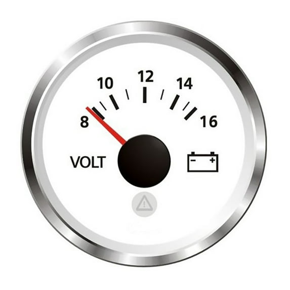 VDO Marine 2-1/16" (52mm) ViewLine - Voltmeter 8-16V - White w/Chrome Bezel