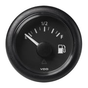 VDO Marine 2-.625 in. Viewline Fuel Level Empty & Full Gauge for 8-32V - 240-33.5 OHM - Black Dial & Round Bezel