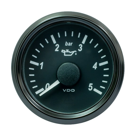 Vdo A2C3833160030 Singleviu 52mm [2-1/16"] Oil Pressure Gauge - 5 Bar - 0-180 Ohm
