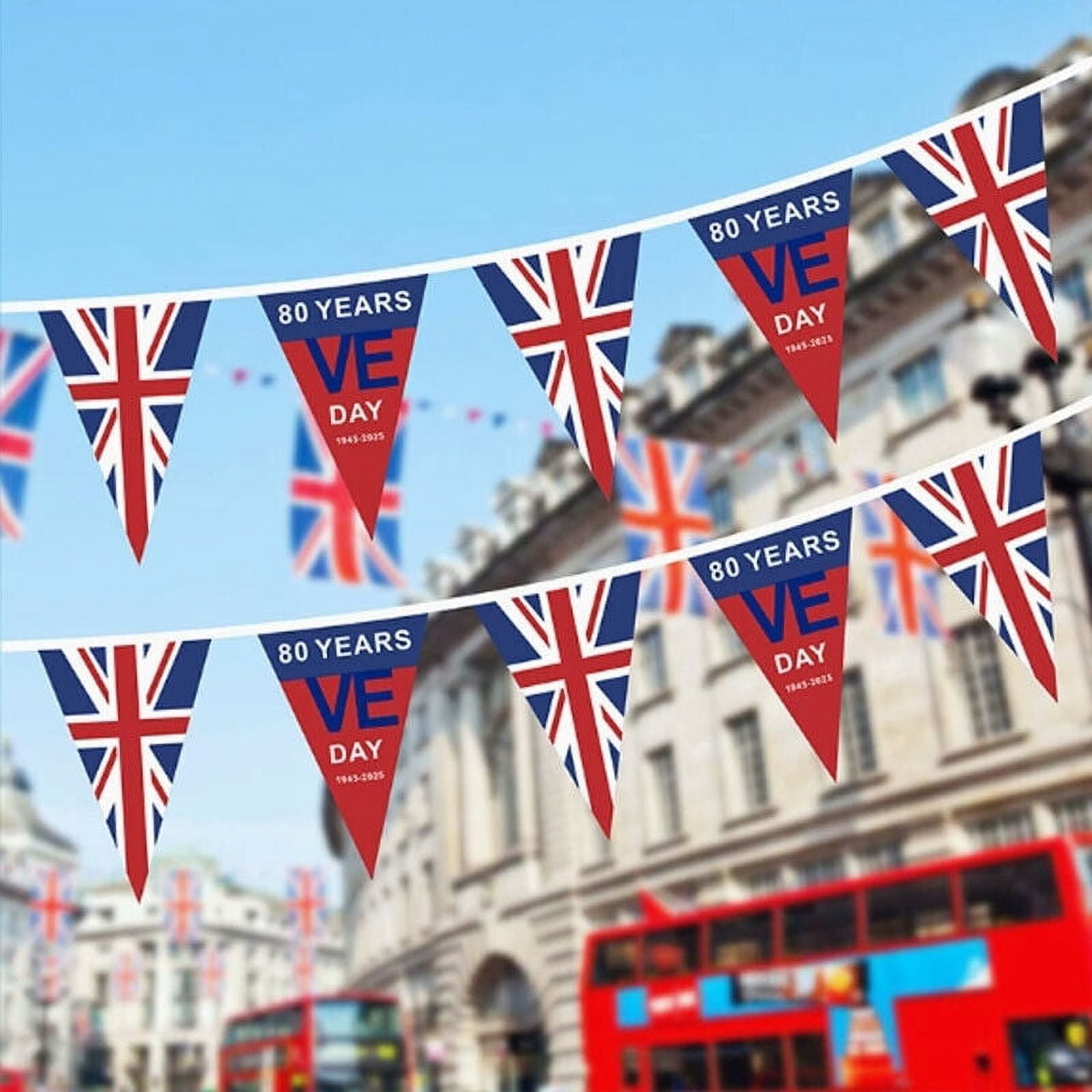 VE-Day 80. Jahrestag Banner – 2025 Sieg In Europa Tag Dekoration, 270x40 Cm, Polyester, Mit Seil Für Drinnen/draußen