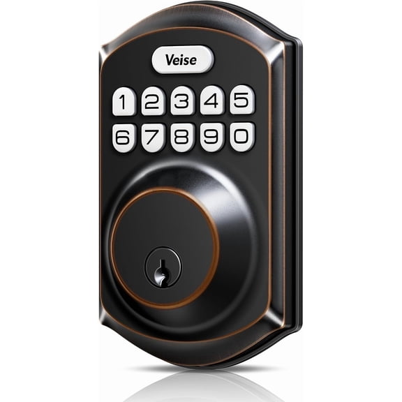 VE001 Keyless Entry Door Lock with Keypad, Electronic Keypad Deadbolt for Front Door, 20 User Codes & One-Time Passcode, Auto Lock, IP55 Waterproof, Easy Installation for Home Apartment Rental