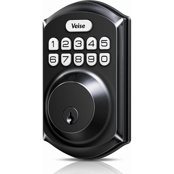 VE001 Keyless Entry Door Lock with Keypad, Electronic Keypad Deadbolt for Front Door, 20 User Codes & One-Time Passcode, Auto Lock, IP55 Waterproof, Easy Installation for Home Apartment Rental