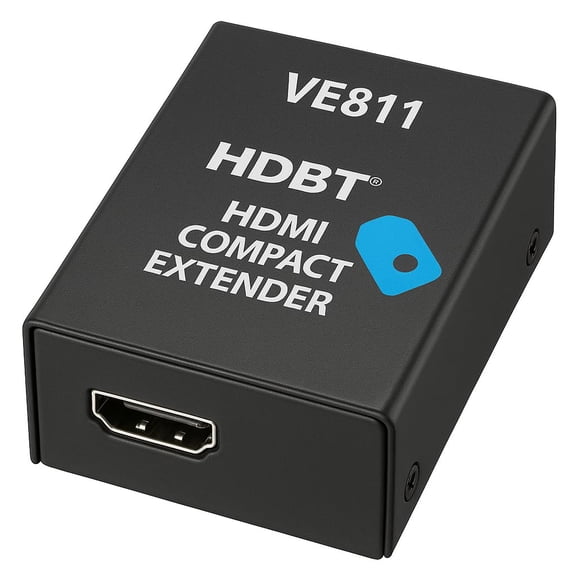 VE811 HDBaseT HDMI Small Extender Black High-Definition Video Audio Transmitter and Receiver Set, Long-Range Signal Extension for Home Theater, Conference Rooms, and AV Installations