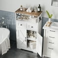 thumbnail image 1 of VEANERWOOD Bathroom Floor Cabinet Wooden Storage Organizer with 2 Barn Door, 2 Drawers & Adjustable Shelf, 42.7"H Floor Bathroom Storage Cabinet, 1 of 10