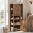 thumbnail image 1 of VEANERWOOD Farmhouse 55" Tall Corner Cabinet, 10-Cubby Corner Storage Cabinet with Adjustable Shelves & 2 Doors for Bathroom,Living Room,Kitchen, 1 of 8