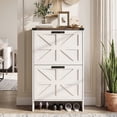 thumbnail image 1 of VEANERWOOD Farmhouse Shoes Cabinet With 2 Flip Drawers, Shoe Rack Organizer For Entryway,White, 1 of 12