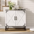 thumbnail image 1 of VEANERWOOD Sideboard Storage Cabinet with Adjustable Shelves & Marble Tabletop, 32''W Storage Cabinet Buffet Cabinet for Dining Living Room Kitchen, 1 of 8