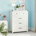 thumbnail image 1 of VEANERWOOD White Tall Dresser Wood 6 Drawer Dressers for Bedroom, Modern Wood Chest of Drawers with Metal Handle, Storage Cabinet for Living Room, Hallway, 1 of 7