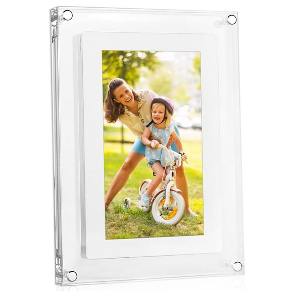 VEANXIN 7 Inch Acrylic Digital Picture Frame, 2GB Memory, 1500mAh Built-in Battery, Digital Photo Frame Supporting 1920 * 1080 Resolution, Video Frame Perfect for Home Decor,Gift, Valentine's Day