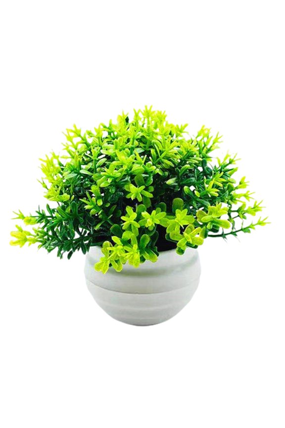 1 Set Artificial Plant Pot Ornamental Photo Props Plastic Desktop Fake Grass Plants for Outdoor