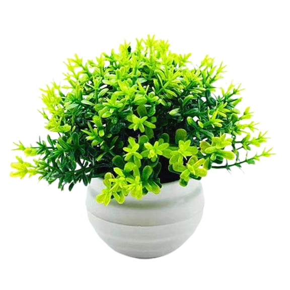 VEAREAR 1 Set Artificial Plant Pot Ornamental Photo Props Plastic Desktop Fake Grass Plants for Outdoor
