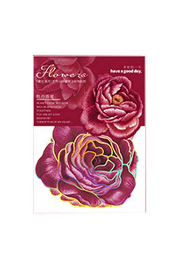 10Pcs Decoration Sticker Waterproof 3D Effect Self-Adhesive Vintage Blooming Flower Scrapbooking Sticker DIY Supplies