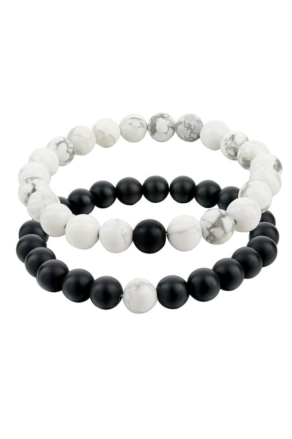 2Pcs Bracelet Fashion Unisex 8mm Long Distance Forever Bracelet Gift for Couple