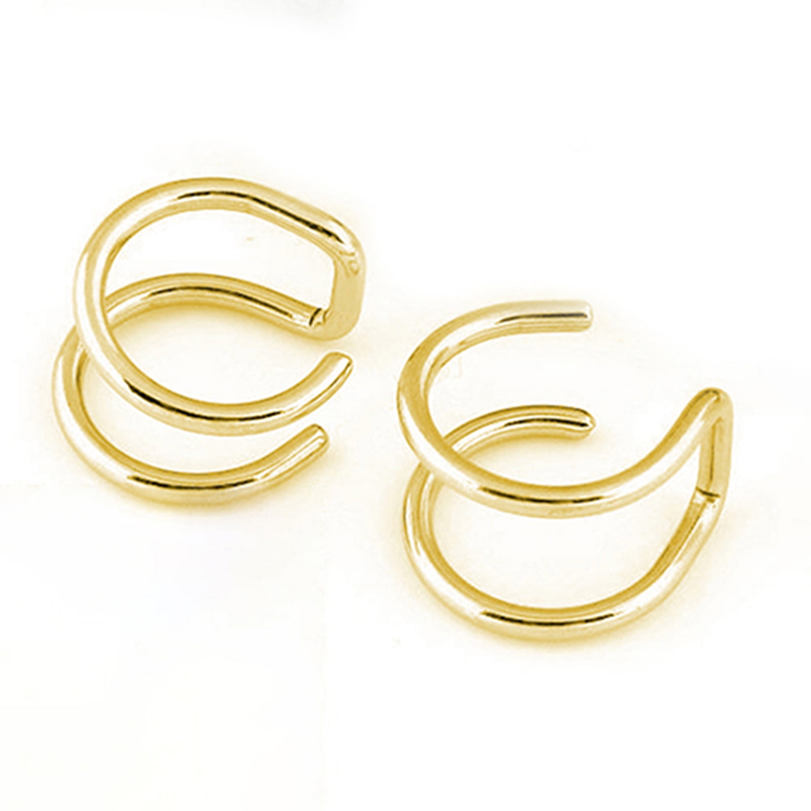 Buy Longita Fake Earrings Ear Cuff Earrings for Women Non Piercing Ear Clip  On Fake Cartilage Earring Hoop Crossed Conch Helix Hoop Earrings Fake  Cartilage Rose Gold at Amazon.in