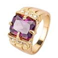 thumbnail image 1 of VEAREAR Luxury Men Square Cubic Zirconia Rhinestone Finger Ring Wedding Jewelry Gift, 1 of 5