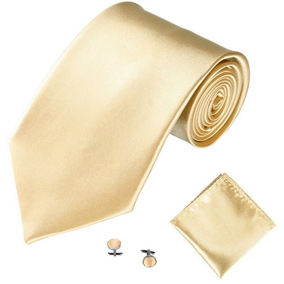 VEAREAR Men's Fashion Solid Color Suits Ties Necktie Cufflinks Hanky Set Tuxedo Suit
