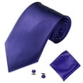 thumbnail image 1 of VEAREAR Men's Fashion Solid Color Suits Ties Necktie Cufflinks Hanky Set Tuxedo Suit, 1 of 6