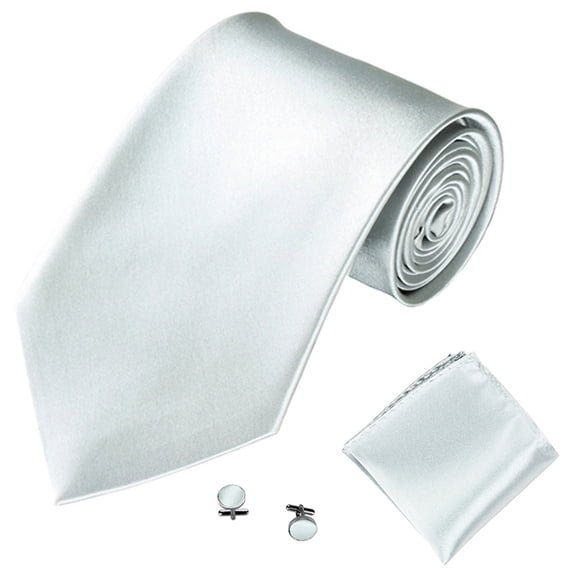 VEAREAR Men's Fashion Solid Color Suits Ties Necktie Cufflinks Hanky Set Tuxedo Suit