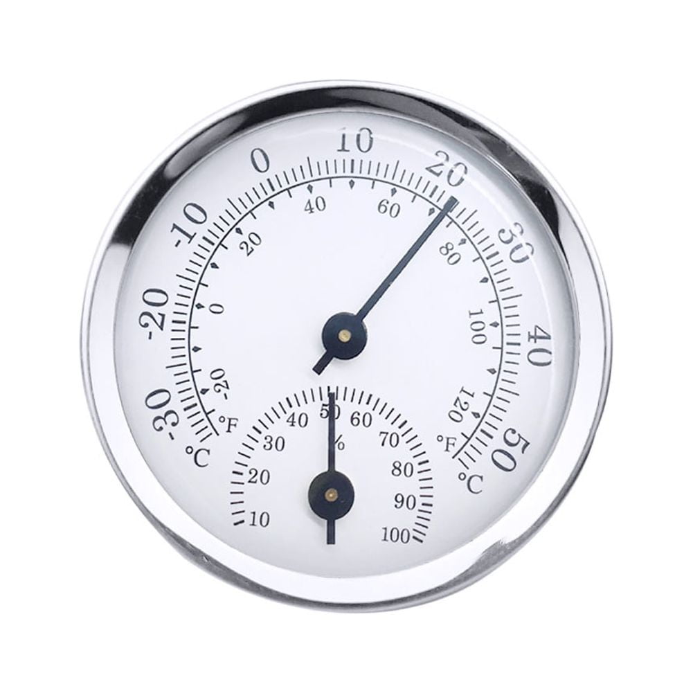 VEAREAR Mini Round Wall Hanging Analog Thermometer Hygrometer Temperature Humidity  Meter 