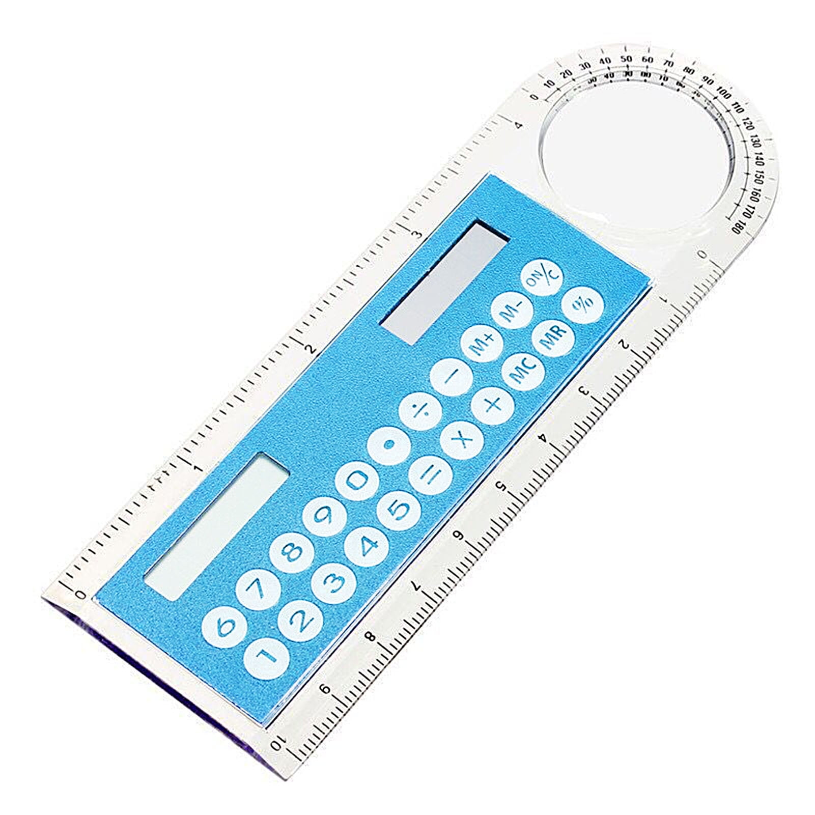 VEAREAR Mini Solar Transparent Ruler Calculator with Magnifier