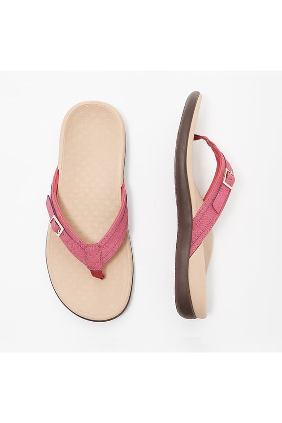 New product introduction，Women Casual Summer Arch Support Buckle Flip Flops Non Slip Walking Flat Sandals