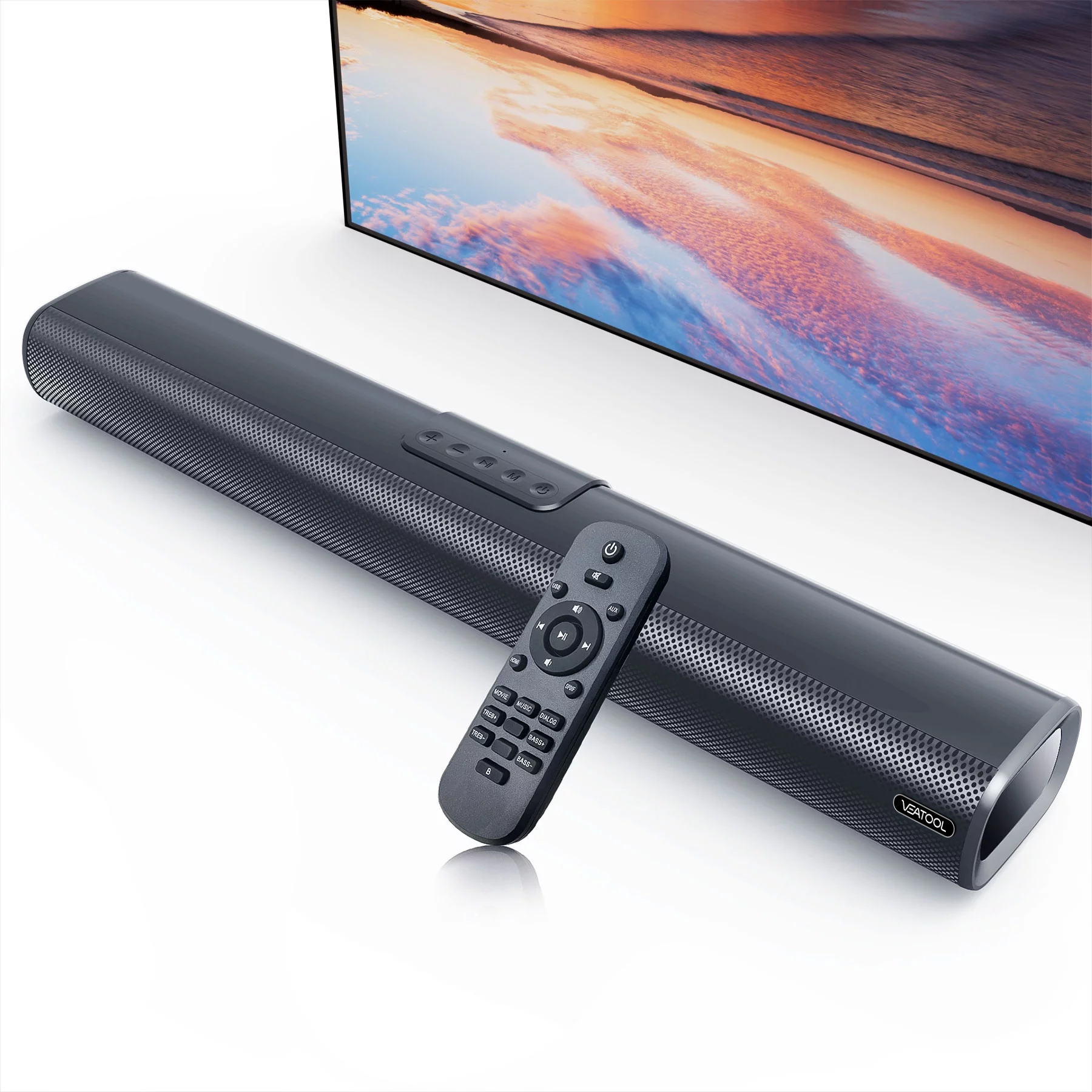Vilinice Tv Soundbar 16 Inch Sound Bar With Subwoofer Wired And Wireless Bluetooth 5 0 Audio