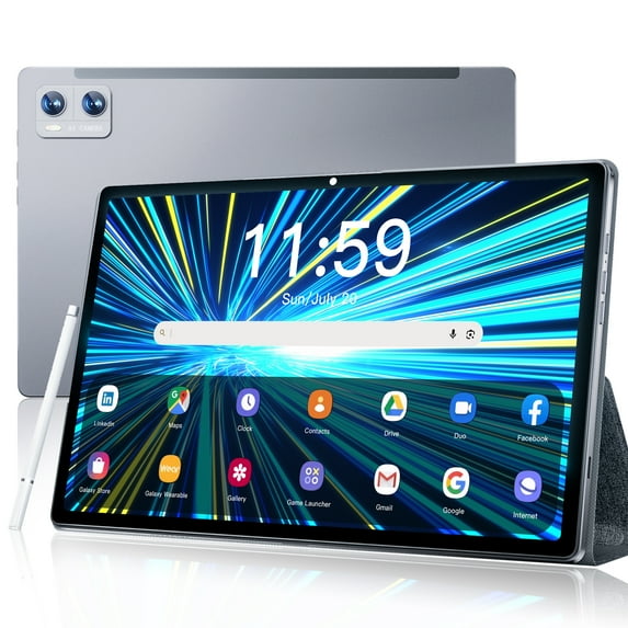 VEAT00L Android 14 Tablet ,10.51inch Tablets, Octa Core, 8GB RAM +64GB ROM ( 256GB Expand ), FHD IPS 1920 * 1200,6000mAh Battery, 2.4/5Ghz WiFi,GPS, Dual Sim Slot,Case&Stylus,Widevine L1,Split Screen