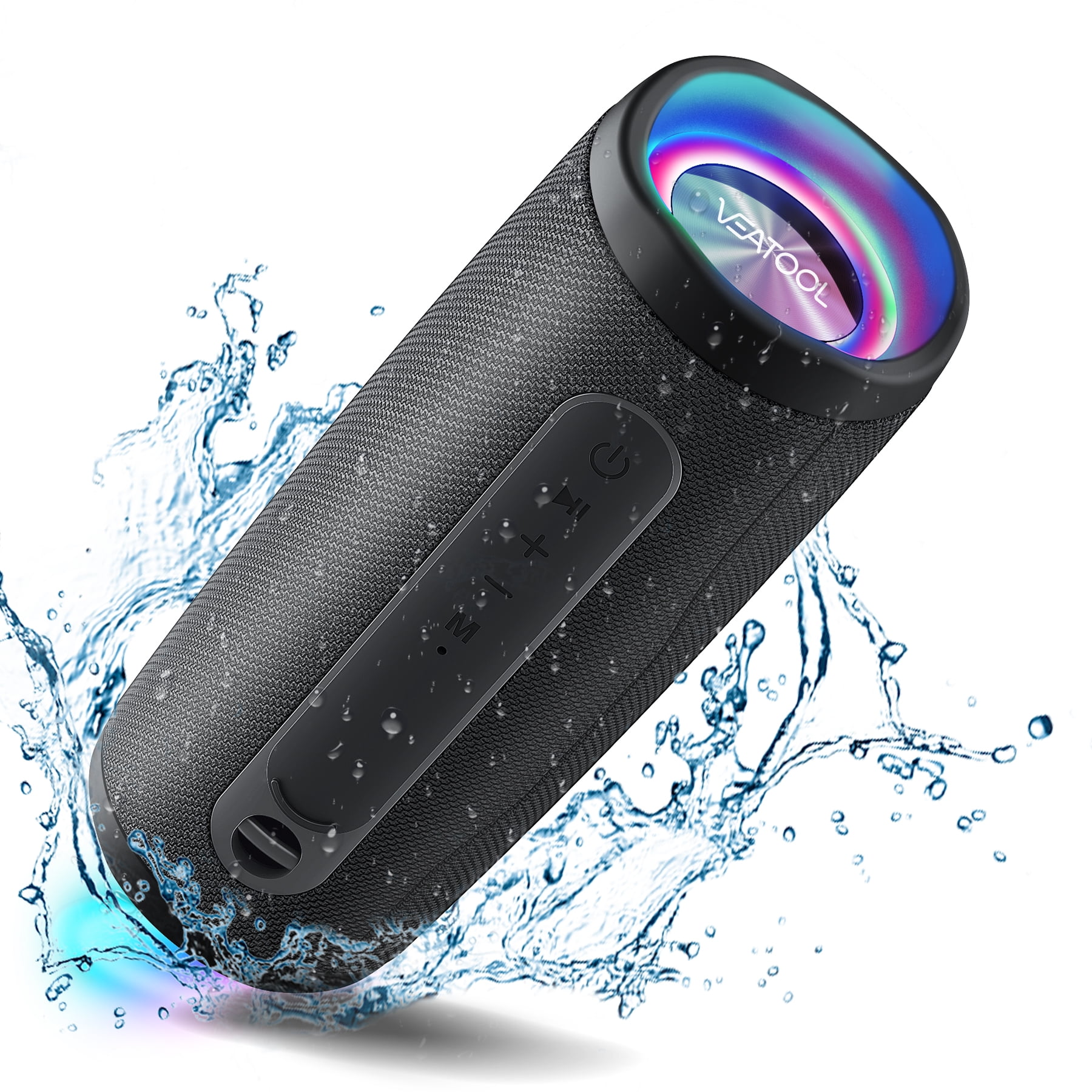 for ZTE nubia Red Magic 8 Pro Bluetooth Speaker with LED Lights Color  Changing Portable Wireless Speaker IPX7 Waterproof - Black 