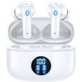 thumbnail image 1 of VEAT00L P91 Wireless Earbuds, Bluetooth Headphones V5.4 Stereo Ear buds with Noise Cancelling Mics, 60H Playback Mini Case with Dual LED Display, IP7 Waterproof in-Ear Earphones for Android iOS, 1 of 8