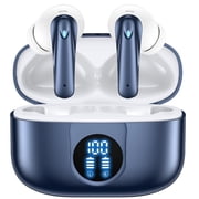 VEAT00L P91 Wireless Earbuds, Bluetooth Headphones V5.4 Stereo Ear buds with Noise Cancelling Mics, 60H Playback Mini Case with Dual LED Display, IP7 Waterproof