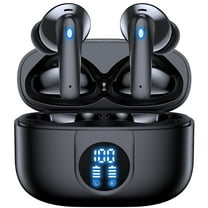 VEAT00L P91 Wireless Earbuds, Bluetooth Headphones V5.4 Stereo Ear buds with Noise Cancelling Mics, 60H Playback Mini Case with Dual LED Display, IP7 Waterproof in-Ear Earphones for Android iOS
