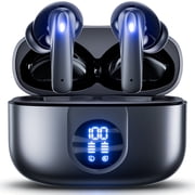 VEAT00L P91 Wireless Earbuds, Bluetooth Headphones V5.4 Stereo Ear buds with Noise Cancelling Mics, 60H Playback Mini Case with Dual LED Display, IP7 Waterproof
